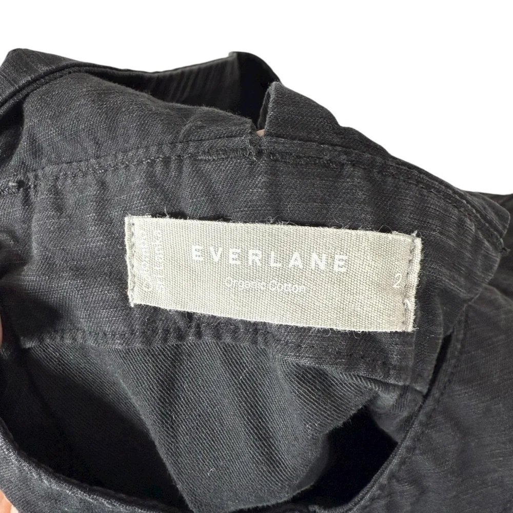 Everlane Women’s The Fatigue Apron Cotton/Linen Jumpsuit in Black Size 2